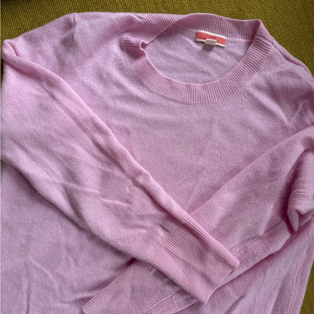 J. Crew Cashmere Soft Pink Crew Neck Sweater Size small
